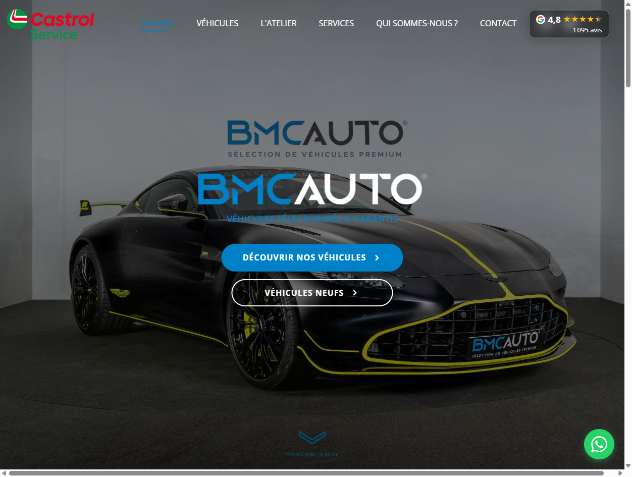 Capture d'écran du site BMC AUTO